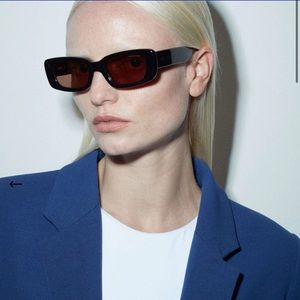 Dmy By Dmy Preston Black Rectangular Sunglasses